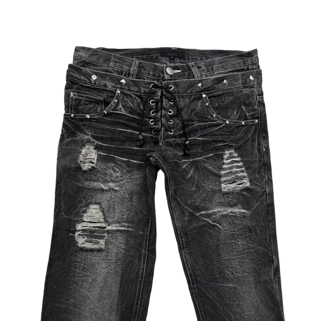 Double-Waist Flare Pants