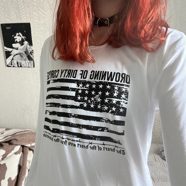 Flag Distressed Tee