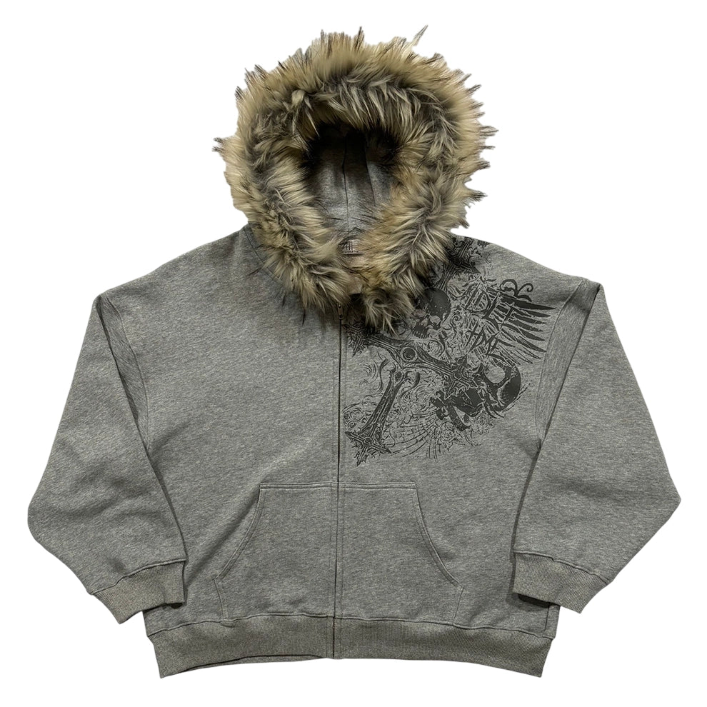Gray Faux Hoodie