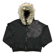 Fur Cross Skull Hoodie