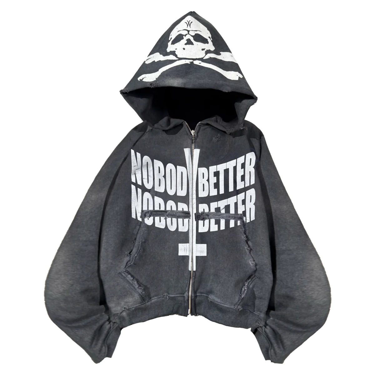 "NobodyBetter" Graphite Zip Hoodie