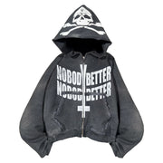 "NobodyBetter" Graphite Zip Hoodie