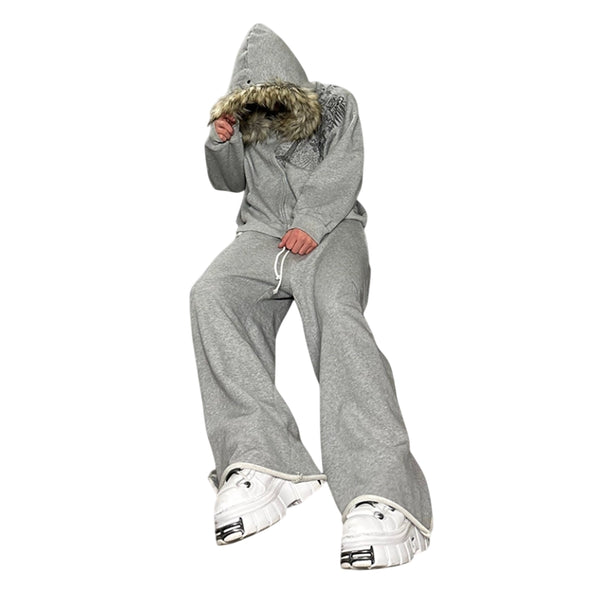 Gray Faux Hoodie