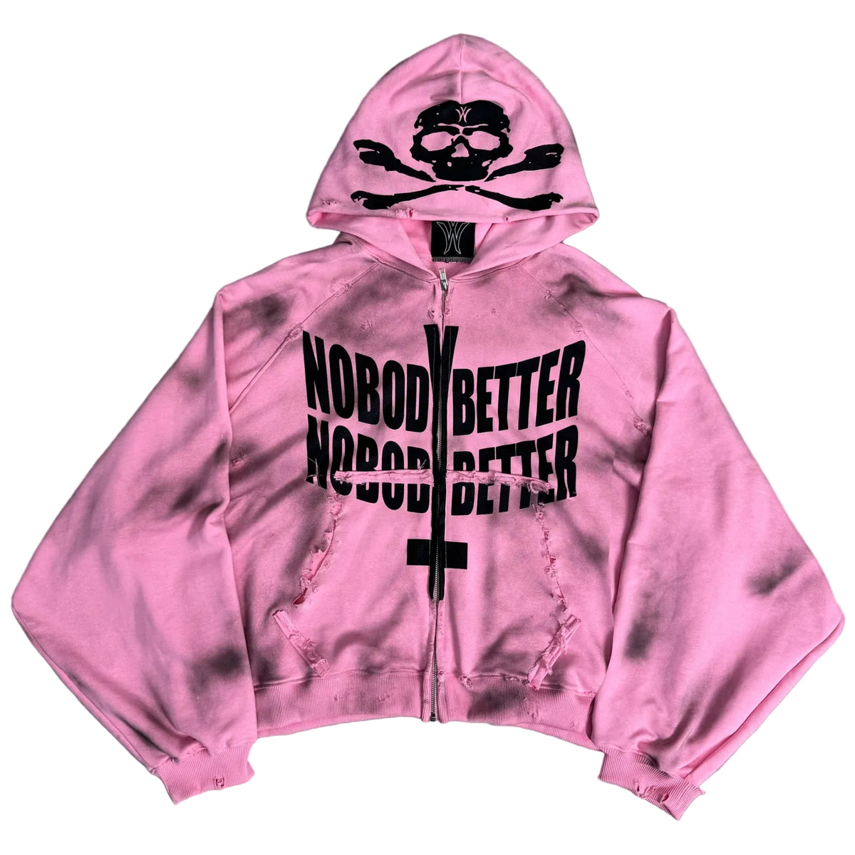 "NobodyBetter" Pink Zip Hoodie