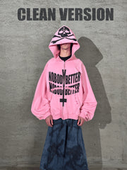 "NobodyBetter" Pink Zip Hoodie