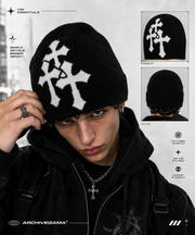 Triple Cross Knit Beanie