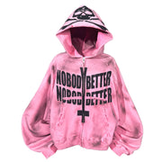 "NobodyBetter" Pink Zip Hoodie