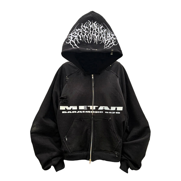 "Metal" Zip Hoodie